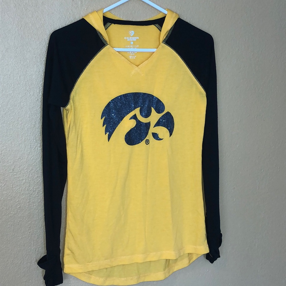 Colosseum Iowa Glitter Shirt Hoodie Size Small